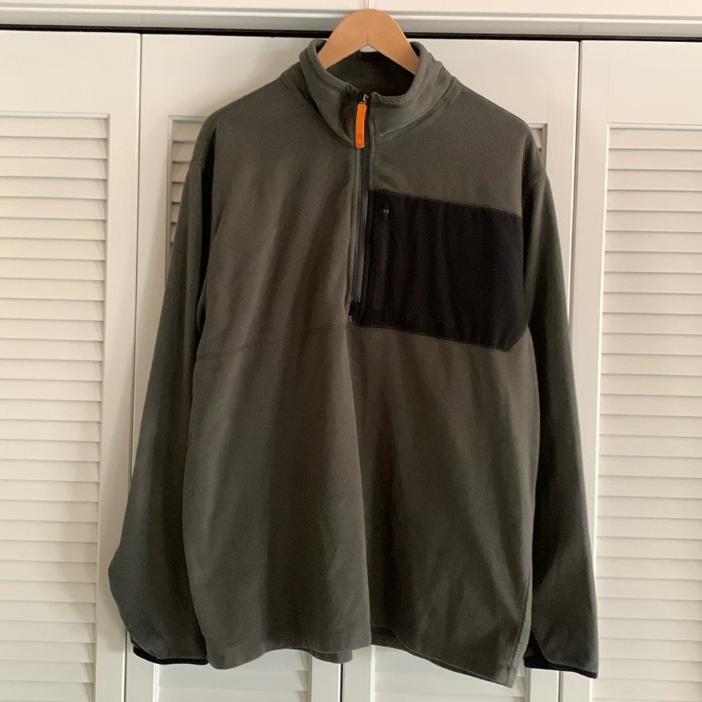 Timberland Pullover Fleece Men’s Dark Gray Black Lightweight Zip Up Size XL